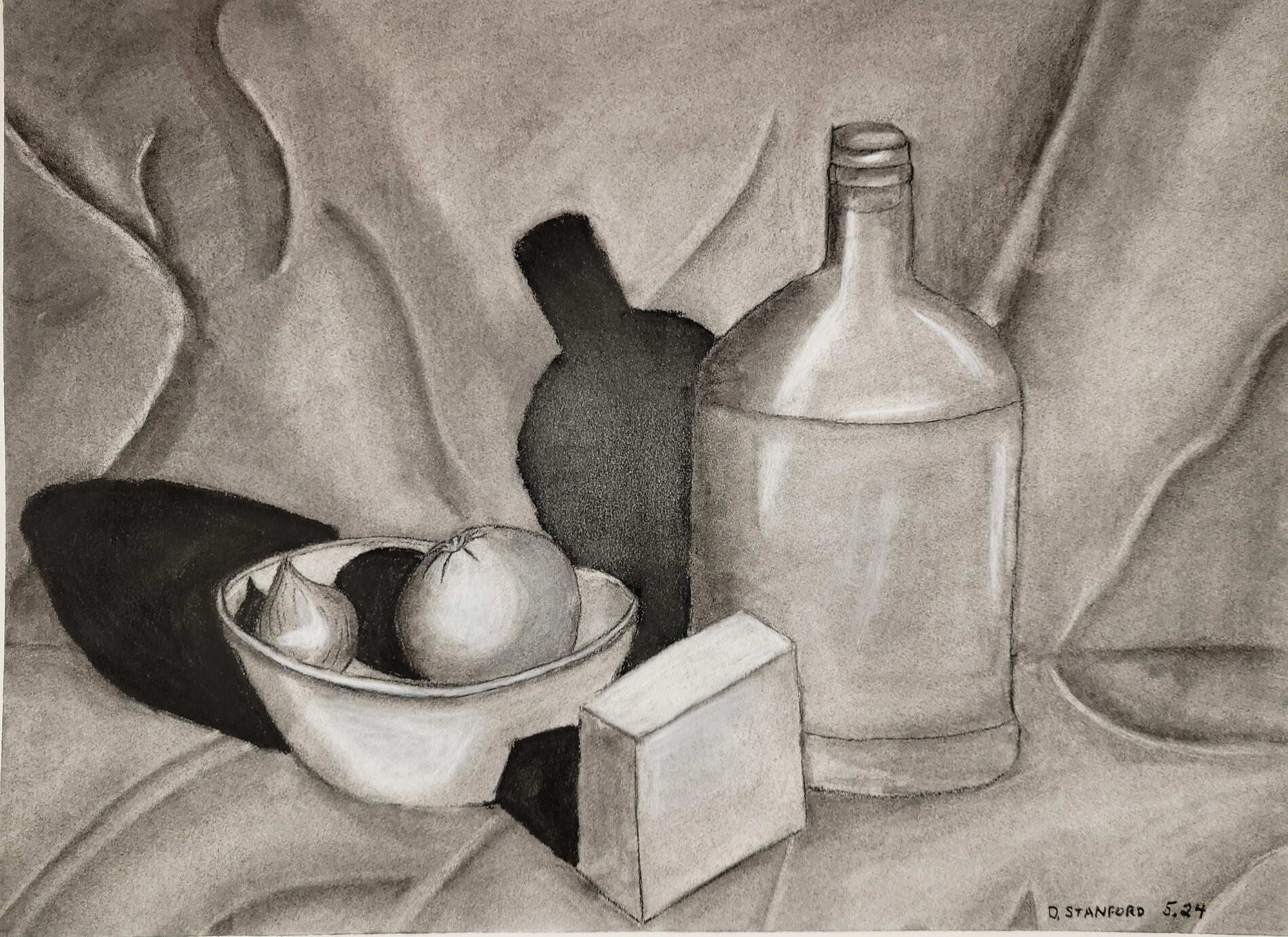 Still life. Graphite on paper.